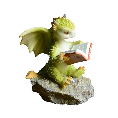 Gemmia Fairy Garden Dragon Figurine- Studying Dragon on Rock