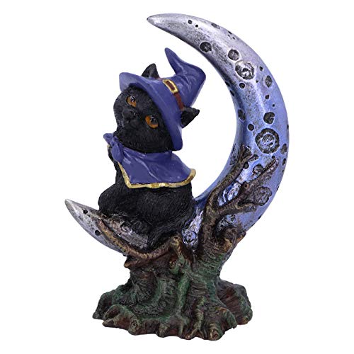 Nemesis Now Sooky Witches Familiar Black Cat and Crescent Moon Figurine 11.5cm, Resin, Witches Familiar Cat Figurine, Sooky Figurine, Witchy Gift, Cast in the Finest Resin, Lovingly Hand-Painted