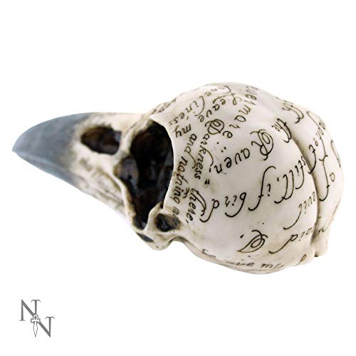 Nemesis Now Edgar's Raven Skull Figurine 25cm Ivory