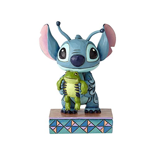 Disney Traditions Strange Life Forms Stitch with Frog Figurine,Multi-colour,7 x 6 x 10 cm