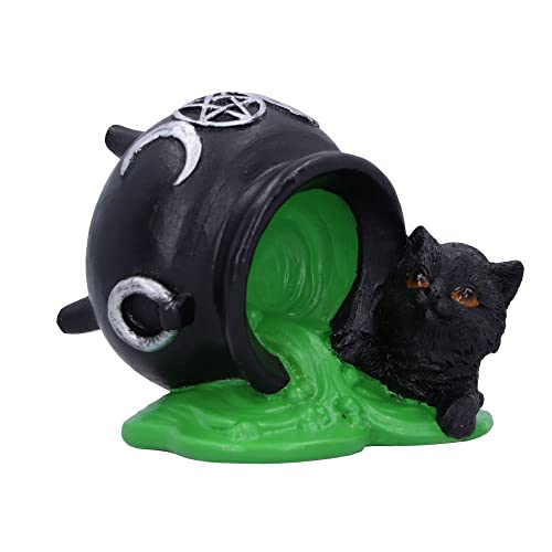Nemesis Now Ooops Cat Cauldron Figurine, Black, 8.7cm