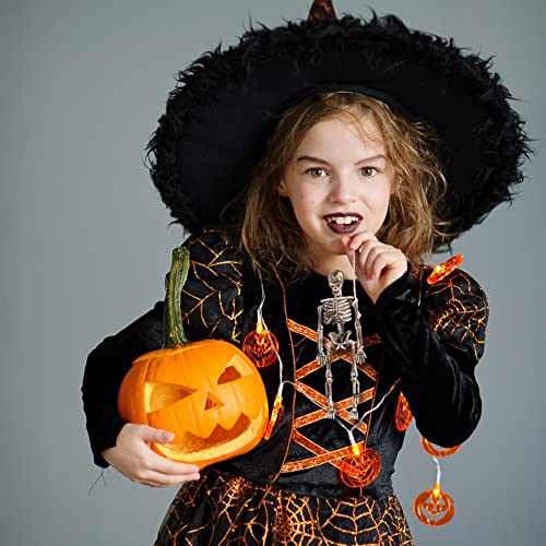 Halloween Mini Skeleton Decorations Full Body, 8 Packs Hanging Skeleton Decorations, Halloween Skeleton Ornaments, Realistic Miniature Halloween Skeleton Figurines, Halloween Party Decor (6 Inches)