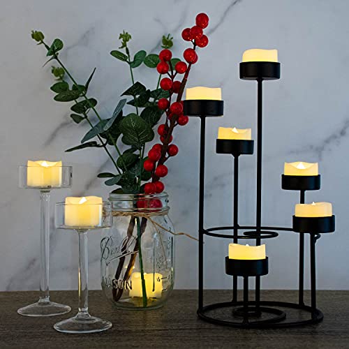 24 PCS LED Flameless Flickering Tea Lights Votive Candle Battery Operated/Electric Flicker LED Tealight Bulk Fake Candles for Halloween Christmas Wedding Party Decorations etc.(Warm White)