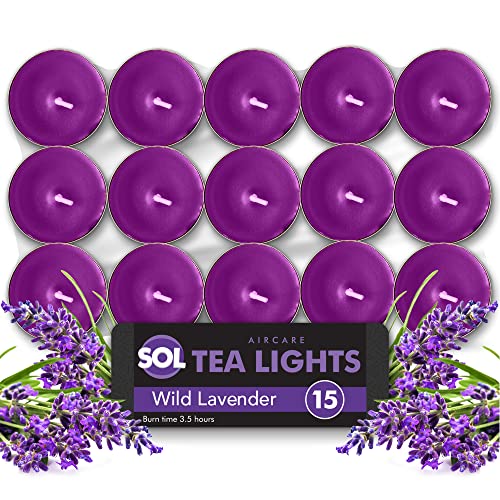 15pk Lavender Tea Lights | Tealights Candles Scented | Lavender Scented Candle | Scented Tea Light Candles | Tea Lights Candles | Long Burning Tealights | Tealights Candles