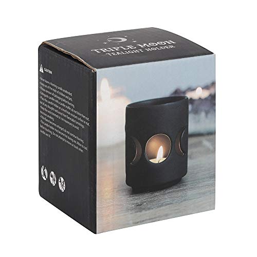 Something Different Tealight Holder | Small Black Triple Moon Cut Out | 1pc. 101g