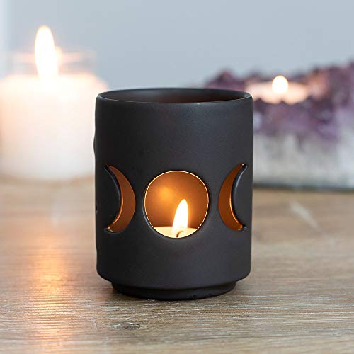 Something Different Tealight Holder | Small Black Triple Moon Cut Out | 1pc. 101g