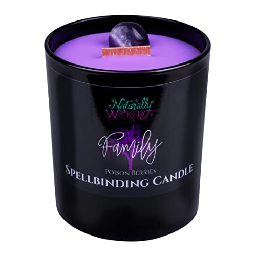 Naturally Wicked Spellbinding Family Candle | Crystal Spell Candle | Scented With Poison Berries | Inc Unique Candle Gift Box