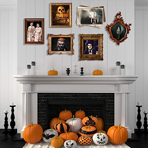 Outus 12 Pieces Haunted Pictures Gothic Mansion Portraits Horror Pictures Halloween Decorations Halloween Party Decorations Supplies (Frame Not Included)