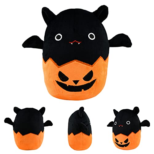 Surplex Black Pumpkin Bat Plushie Pillow Toy, 20cm Kawaii Bat Stuffed Animals Pumpkin Bat Plush, Halloween Squishmallow Cute Pillows Decoration for Home Christmas, Bat Plush Doll Gifts for Boys Girls