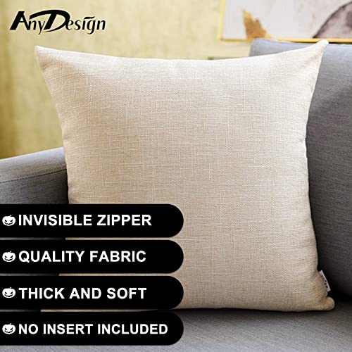 AnyDesign Halloween Throw Pillow Covers Pumpkin Witch Pillow Case Black Orange Pumpkin Face Cushion Cover Spooky Farmhouse Decor for Home Couch Sofa Car, 18 x 18 Inch, Set of 4