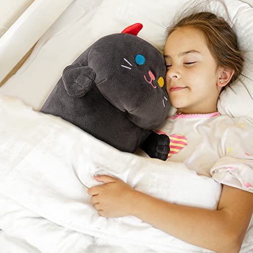 Mewaii 28in Long Cat Plush Pillows Stuffed Animals Squishy Pillows - Plushie Cute Kitty Sleeping Hugging Plush Pillow Soft Toys for Kids(Black)
