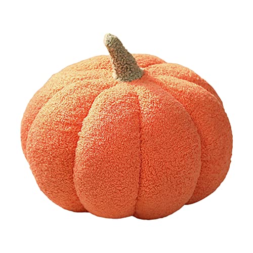 Pumpkin Throw Pillow, Super Fluffy Pumpkin Plush Pumpkin Stuffed Toy, Pumpkin Decorative Pillow Cushion for Home Decor Halloween Party Favors (Orange, 20cm)