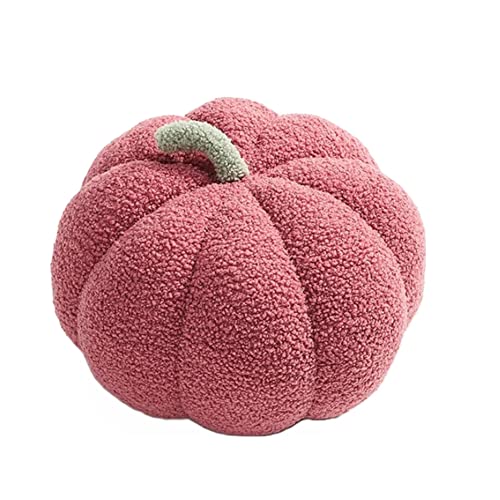 Pumpkin Pillow - Plush Fluffy Stuffed Pumpkin For Thanksgiving Halloween and Decorations - Sofa Cushion (Pink)