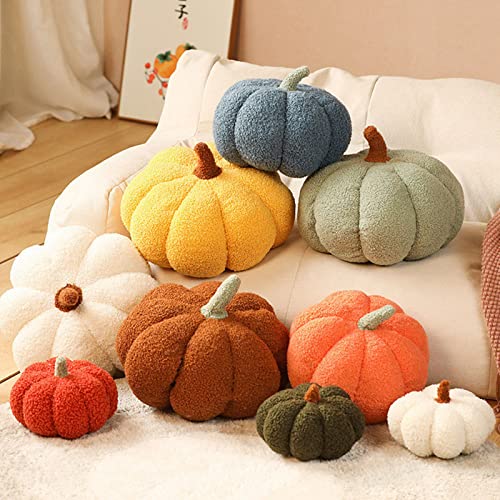 LTGB Halloween Pumpkin Throw Pillow, Stuffed Pumpkin Fluffy Plush Toys Soft Pumpkin Throw Pillow Gifts for Home Decoration Party Favors - 2022 New(Brown - 20 cm)
