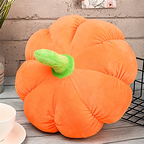 NAUZE 11.8 Inch Plush Pumpkin Toy Fluffy Stuffed Pumpkin Halloween Thanksgiving Gift Decoration Home Ornament Pumpkin Plush Pillow Pumpkin Sofa Cushion