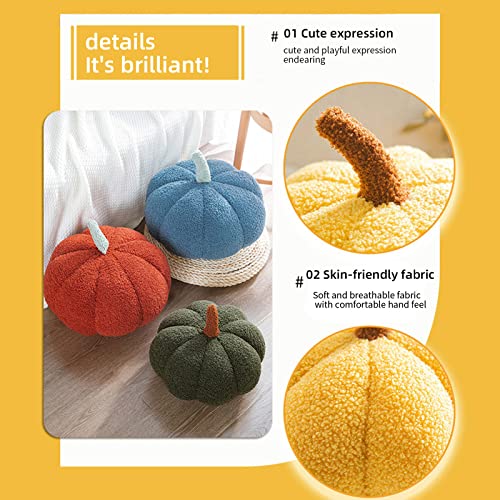 LTGB Halloween Pumpkin Throw Pillow, Stuffed Pumpkin Fluffy Plush Toys Soft Pumpkin Throw Pillow Gifts for Home Decoration Party Favors - 2022 New(Brown - 20 cm)