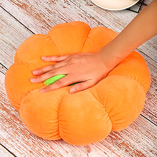 NAUZE 11.8 Inch Plush Pumpkin Toy Fluffy Stuffed Pumpkin Halloween Thanksgiving Gift Decoration Home Ornament Pumpkin Plush Pillow Pumpkin Sofa Cushion