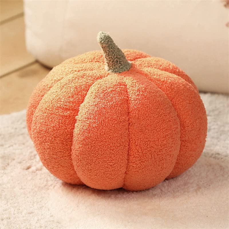Pumpkin Throw Pillow, Super Fluffy Pumpkin Plush Pumpkin Stuffed Toy, Pumpkin Decorative Pillow Cushion for Home Decor Halloween Party Favors (Orange, 20cm)