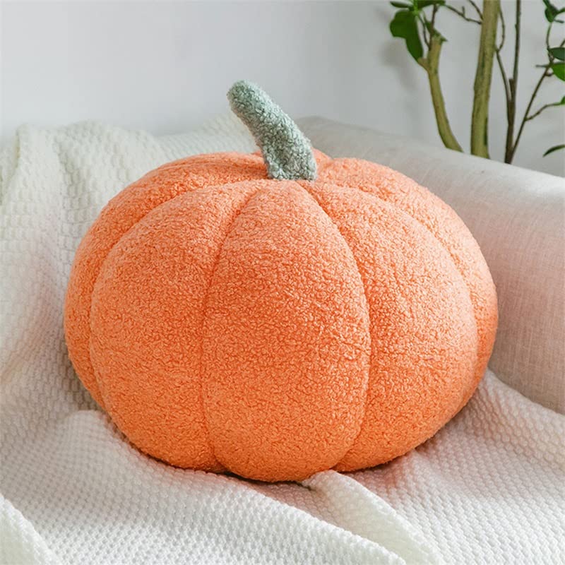 Pumpkin Throw Pillow, Super Fluffy Pumpkin Plush Pumpkin Stuffed Toy, Pumpkin Decorative Pillow Cushion for Home Decor Halloween Party Favors (Orange, 20cm)