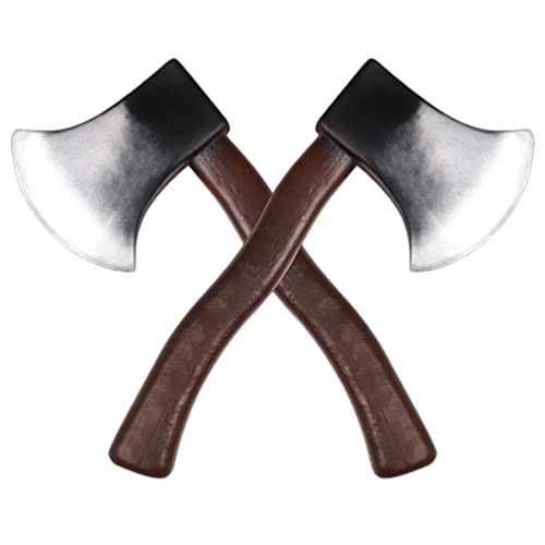 Alipis 2Pcs Fake Axe, Realistic Hatchet Toy Rubber Halloween Simulated Cosplay Costume for Adults Kids, Performance Prank Props Halloween Party Decorations