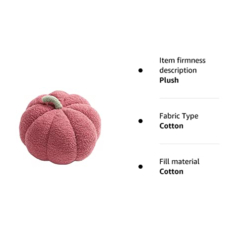 Pumpkin Pillow - Plush Fluffy Stuffed Pumpkin For Thanksgiving Halloween and Decorations - Sofa Cushion (Pink)