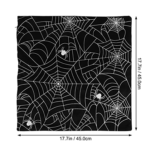 Healifty Halloween Pillow Covers 18x18 Inch Black Spider Web Pattern Pillow Covers Cushion Cover for Halloween Sofa Bed Living Room Bedroom Decor 1pc