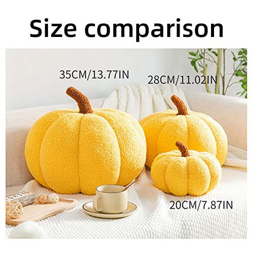 LTGB Halloween Pumpkin Throw Pillow, Stuffed Pumpkin Fluffy Plush Toys Soft Pumpkin Throw Pillow Gifts for Home Decoration Party Favors(White - 20 cm)