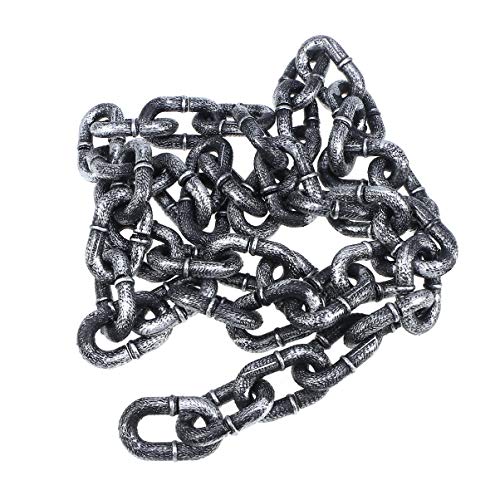 Tomaibaby Halloween Chain Link Plastic Grey and Black Chain Link Costume Accessory Halloween Decoration 1M/3.28Feet
