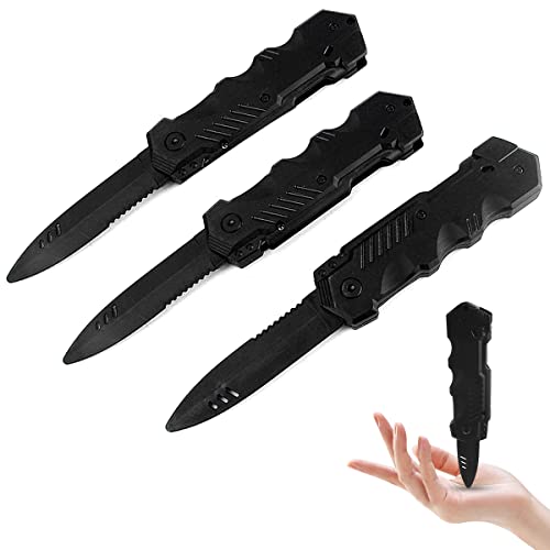 Jagowa 3 Pcs Retractable Magic Knife Plastic Trick Fake Knife Dagger Prop Prank Magic Toys for Children Fool's Day