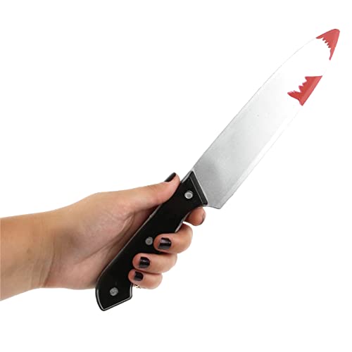 ILOVEFANCYDRESS Halloween Knife - Pack of 1-30cm Long Fake Bloody Knife with Black Handle - Halloween Slasher Bloody Knife Fancy Dress Prop Accessory