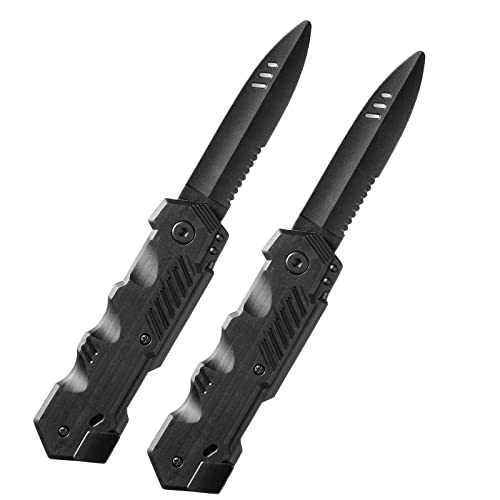 SKYLETY Disappearing Dagger Knife 2 Pcs Joke Trick Prop Retractable Plastic Blade Toy, Fake Knife Prank Magic Prop for Kids Adults Fool's Day Party Favor (Delicate Style)