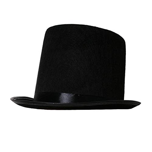 TOP HAT - FELT HAT WITH BLACK SATIN BAND VICTORIAN HALLOWEEN FANCY DRESS (PACK OF 1)