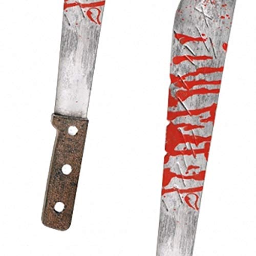 Fancy Dress VIP Express 51cm Halloween Machete Bloody Cleaver Knife Plastic Toy Prop Weapon Killer Clown Accessory