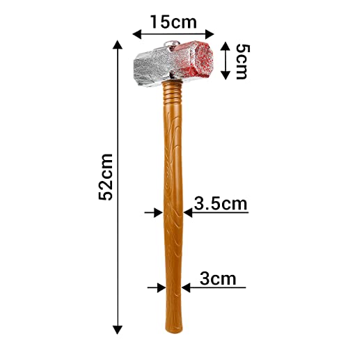 Ultra Bloodied Hammer Large Halloween Plastic Prop Weapons Fancy Dress Fake Bloody Fake Blood on Plastic Sledgehammer Halloween Slasher Knife Machete Halloween Toys Realistic