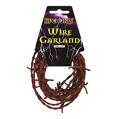 Halloween Fake Rusty Barbed Wire Garland - Size: 3.7metres
