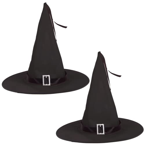 VEYLIN Witches Hat, 2 Pack Witches Hat Halloween Hat Kids Witches Hats for Women Halloween Accessories