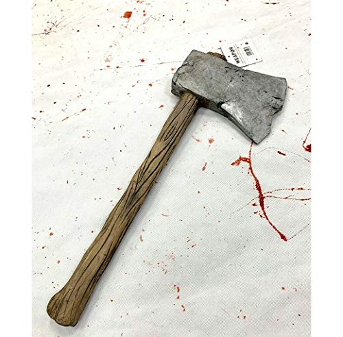 Stylex Party Ltd Super Realistic Hard Foam Wooden Axe Halloween Weapons PU Foam Fancy Dress Movie TV Props