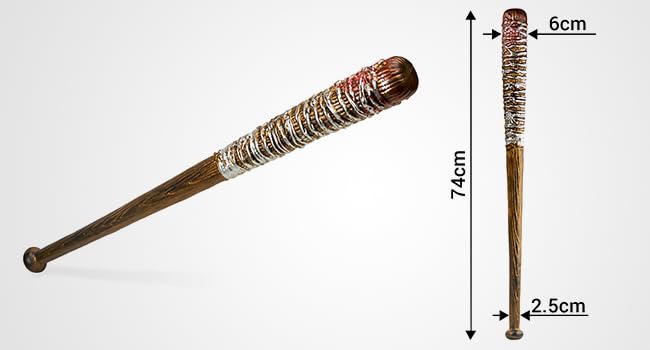 Ultra Cosplay Baseball Bat with Barbed Wire Fake Toy Weapon No Sharp Edges Halloween Prop Bloodied Replica Fake Wooden Bat for Costume Play Events Halloween Zombie Smasher Plastic Adults Kids Props