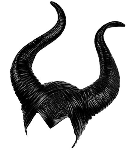 RKK Enterprise Limited GrassVillage Deluxe Evil Witch Horns Hat Latex Black Queen Horns For Halloween Costume Party, Fancy Dress Accessory, World Book Week Outfit