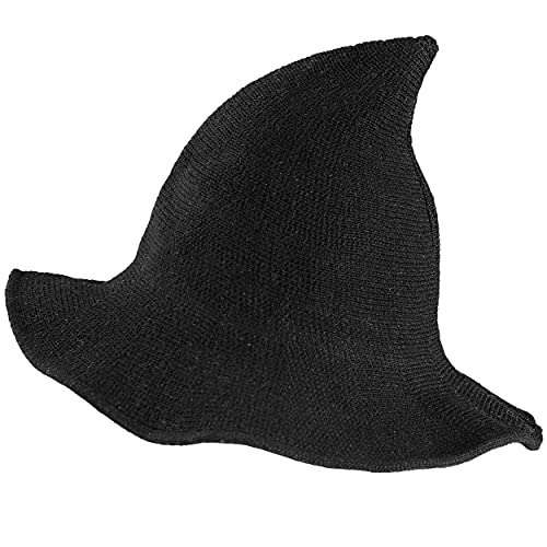 REDSTAR Adult Black Witch Hat - Ladies Halloween Witch Hat Wizard Hat - Costume Accessories for Halloween - Wool Blend Witches Hat for Women Fancy Dress Witch Party Hat