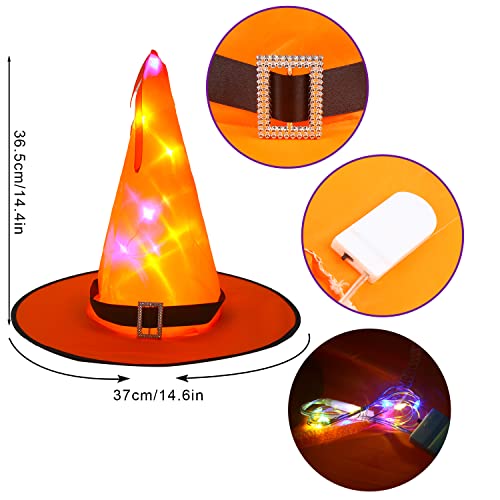 VEYLIN Witch Hat, Witches Hat Kids Witches Hats for Women Halloween Costume Halloween Fancy Dress Accessory