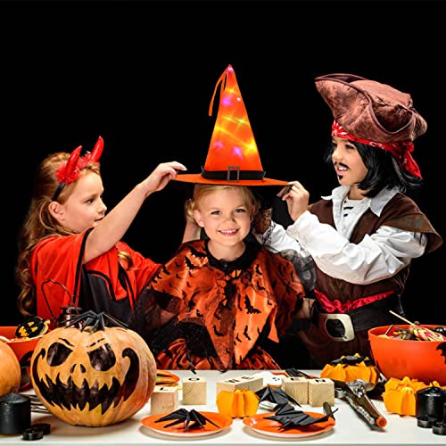 VEYLIN Witch Hat, Witches Hat Kids Witches Hats for Women Halloween Costume Halloween Fancy Dress Accessory