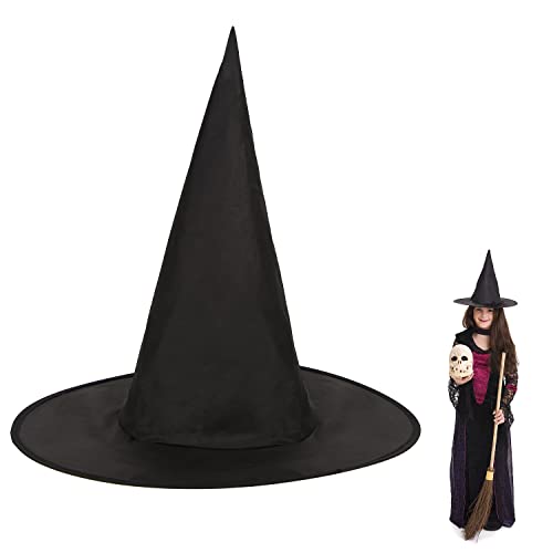 VEYLIN Witch Hat, 2 Pack Black Witches Hat Halloween Hat Kids Witches Hats for Women Halloween Accessories