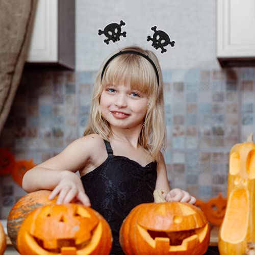 TAROME 6pcs Halloween Headbands Witch Hat Head Band Bat Headwear Skull Bat Hair Hoop Halloween Cosplay Costume Accessories for Girl Women Halloween Party Decoration