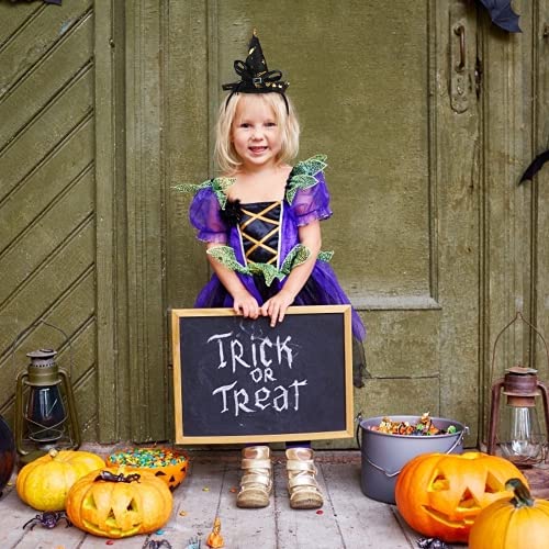 TAROME 6pcs Halloween Headbands Witch Hat Head Band Bat Headwear Skull Bat Hair Hoop Halloween Cosplay Costume Accessories for Girl Women Halloween Party Decoration