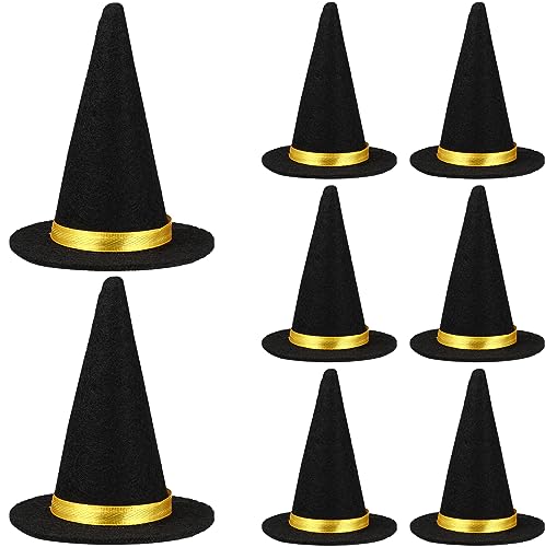 Healifty 8pcs Halloween Small Witch Hat DIY Craft Bottle Cap Wine Bottle Witch Hats Cover Table Decor for Festival Halloween Party