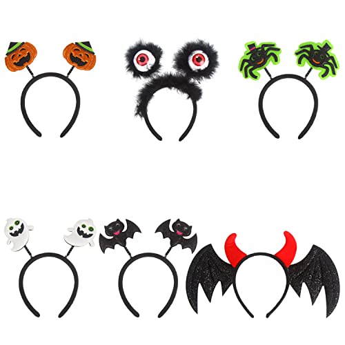 DERAYEE 6 PCS Halloween Headbands, Halloween Costume Cosplay Headbands Halloween Fancy Dress Prop for Party Supplies