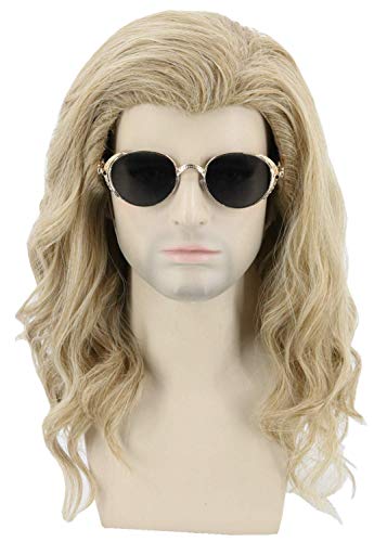 Topcosplay Thor Wig Mens Long Curly Ash Blonde Wig Cosplay Halloween Costume Wigs (Thor Wig)