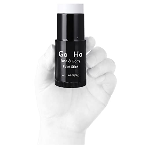 Go Ho Cream White Blendable Stick(1.06 OZ),White Face Body Paint Stick Oil Professional White Foundation for Halloween SFX Makeup