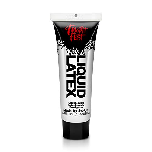 Fright Fest Liquid Latex 12ml sfx makeup great with fake blood stage blood scar wax, spirit gum and face paint to create amazing halloween makeup create zombie skin safe latex